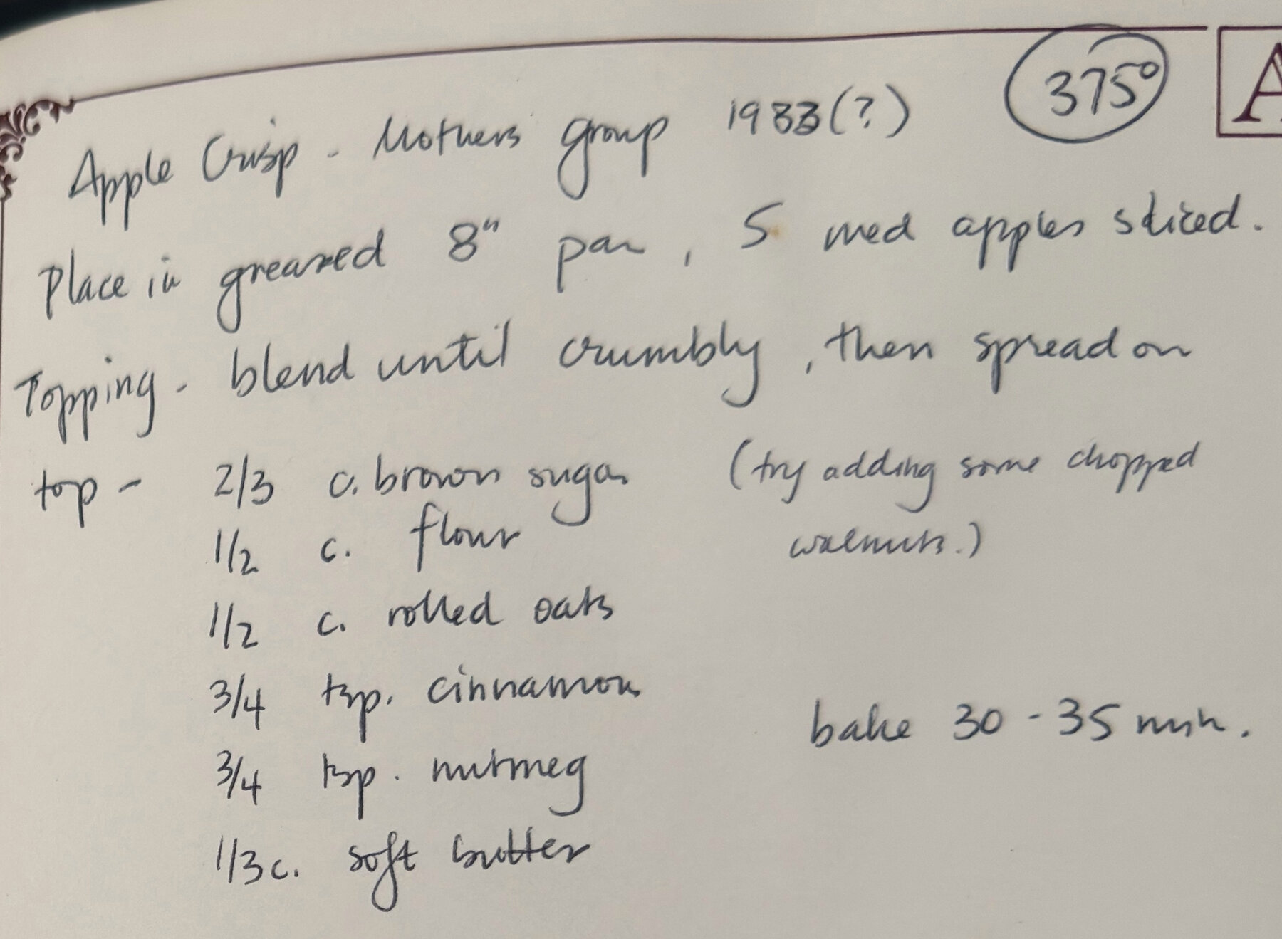 The original: Apple Crisp