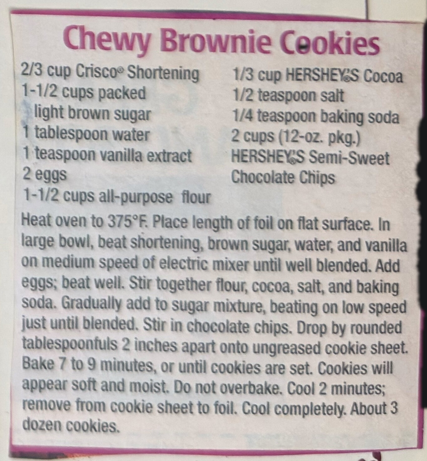 The original: Chewy Brownie Cookies