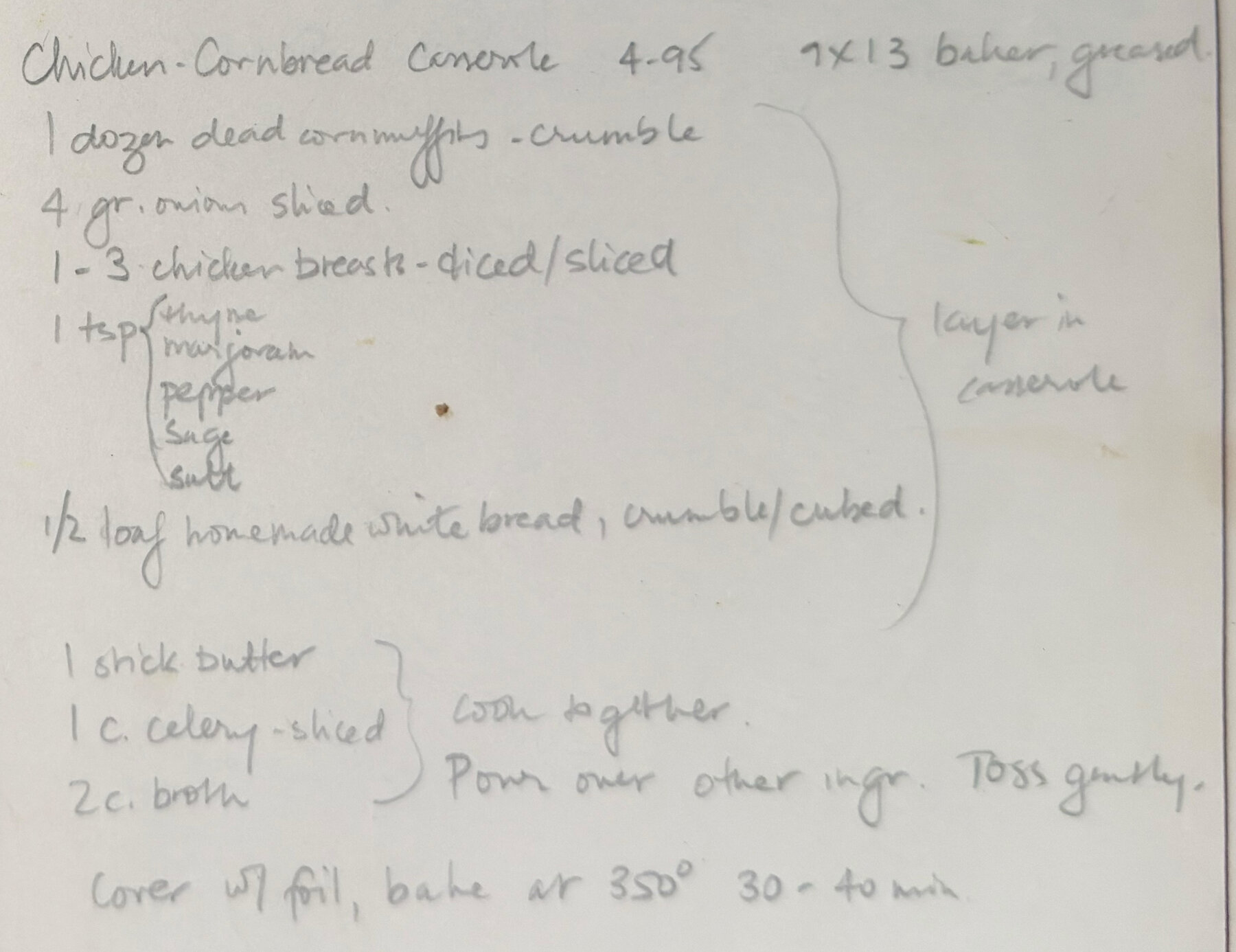 The original: Chicken-Cornbread Casserole