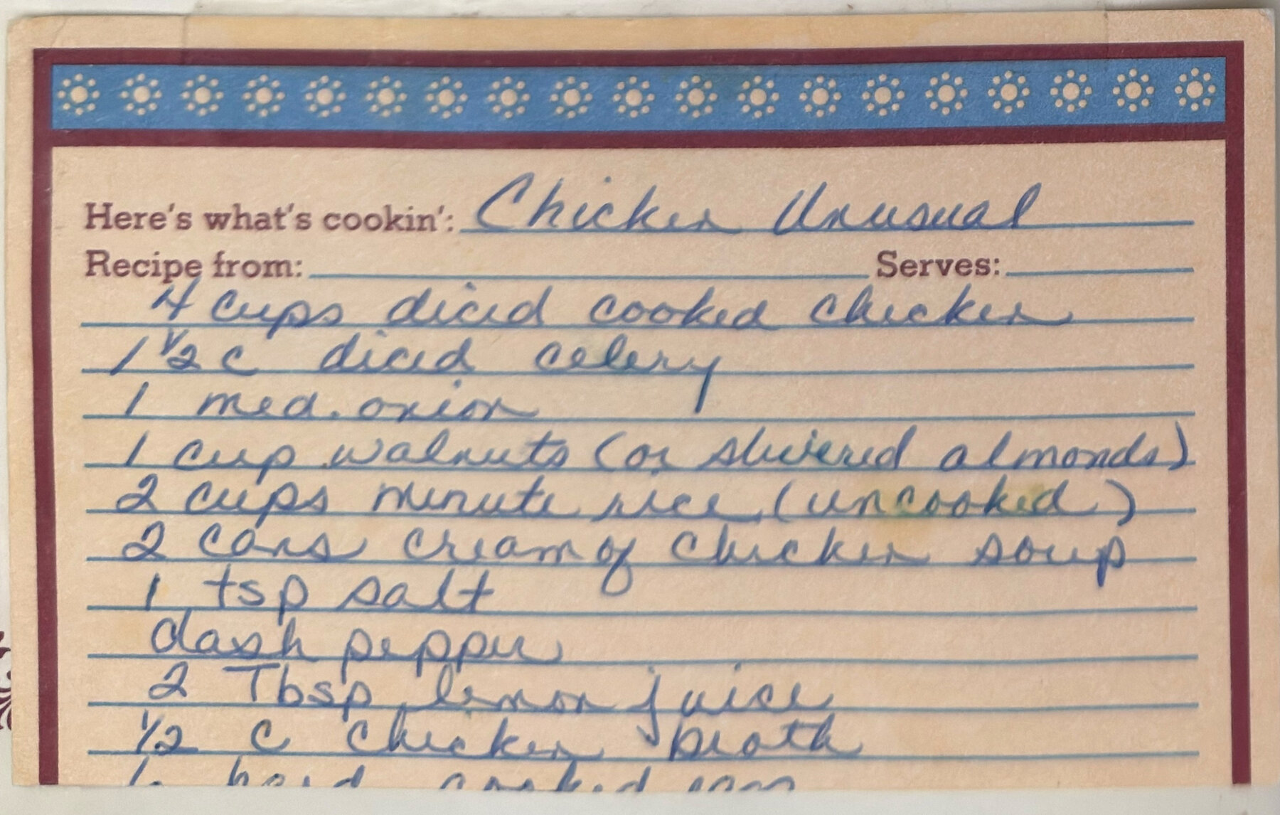 The original: Chicken Unusual