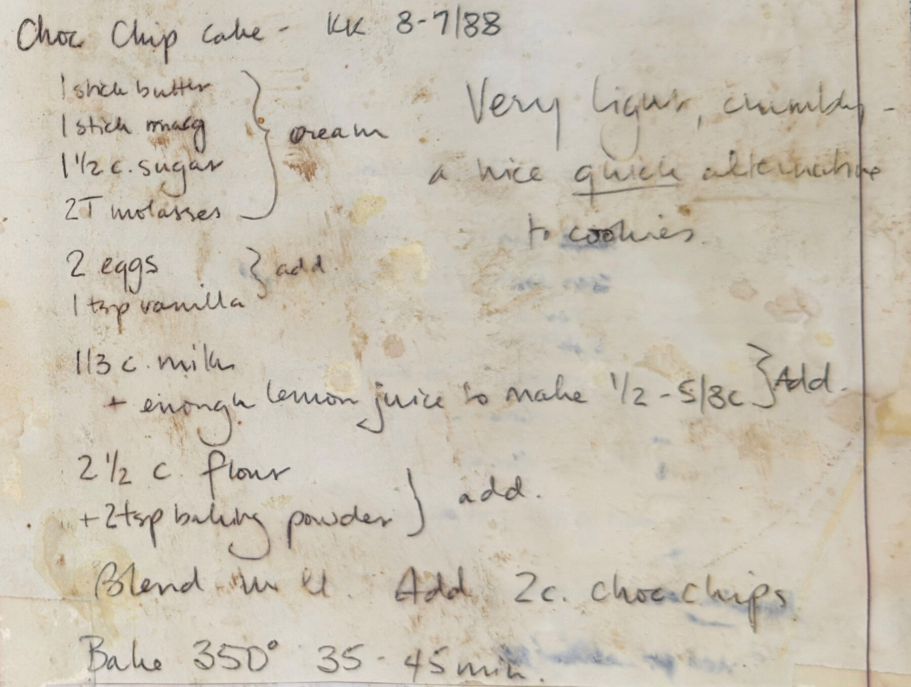 The original: Chocolate Chip Cake