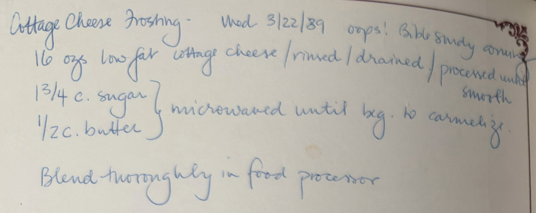 The original: Cottage Cheese Frosting