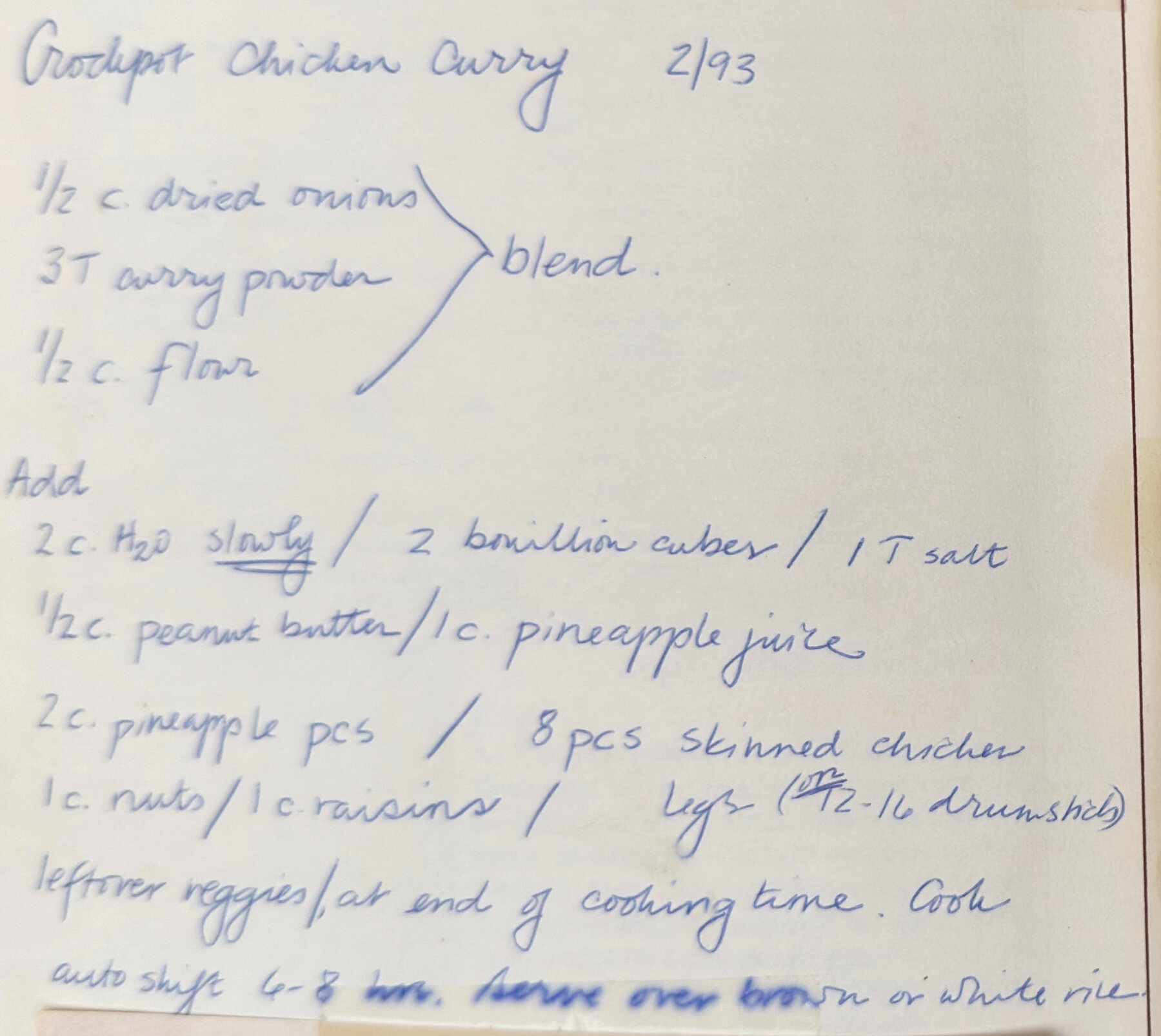 The original: Crockpot Chicken Curry