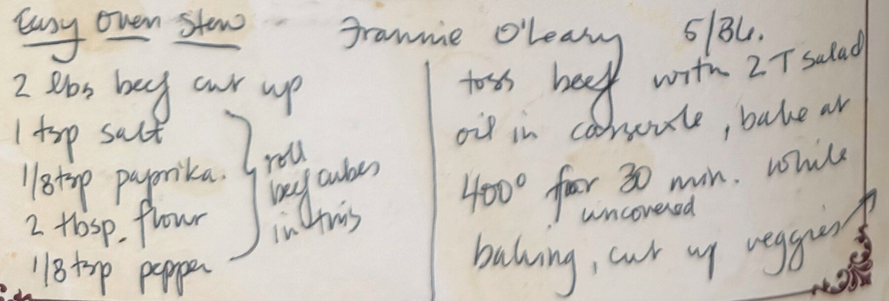 The original: Easy Oven Stew