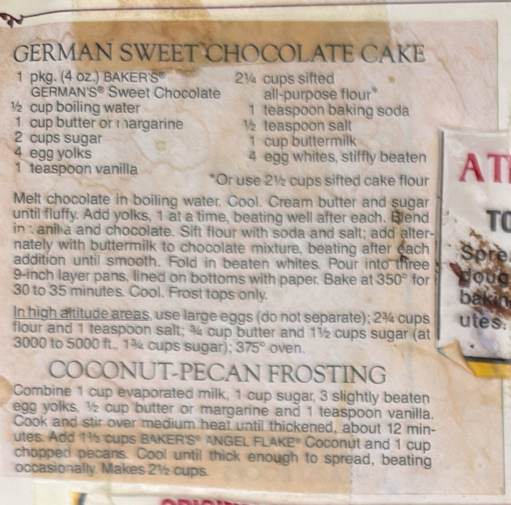 The original: German Sweet Chocolate Cake
