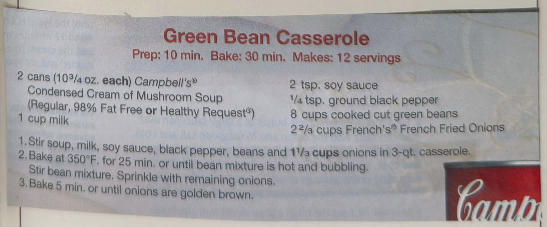 The original: Green Bean Casserole