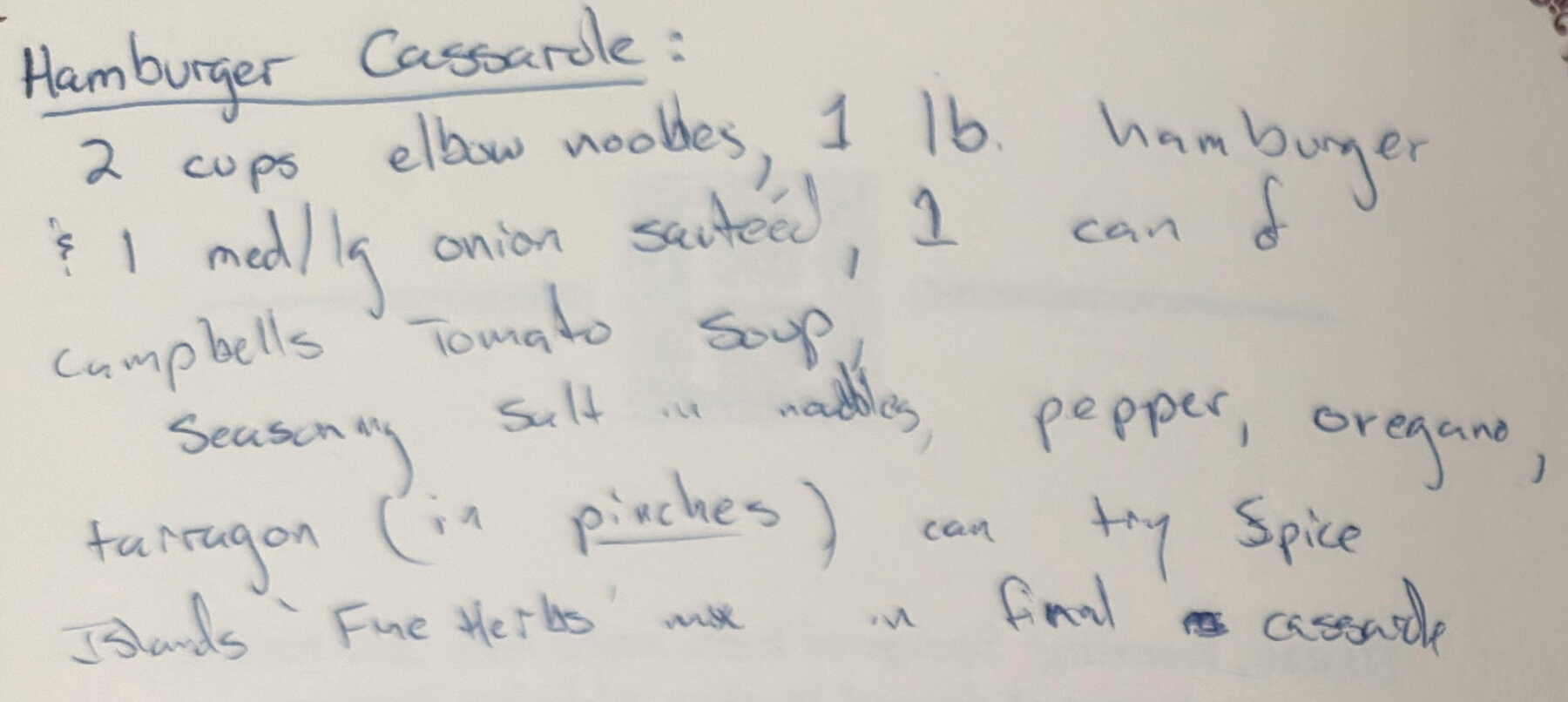 The original: Hamburger Casserole