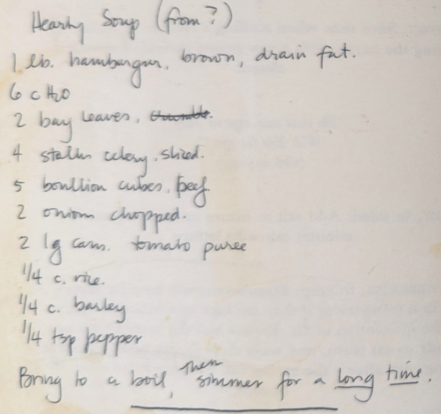 The original: Hearty Soup