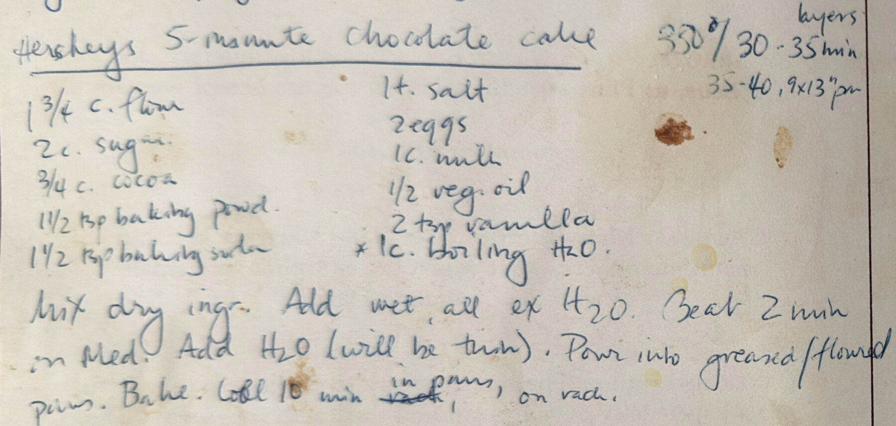 The original: Hershey's 5-Minute Chocolate Cake