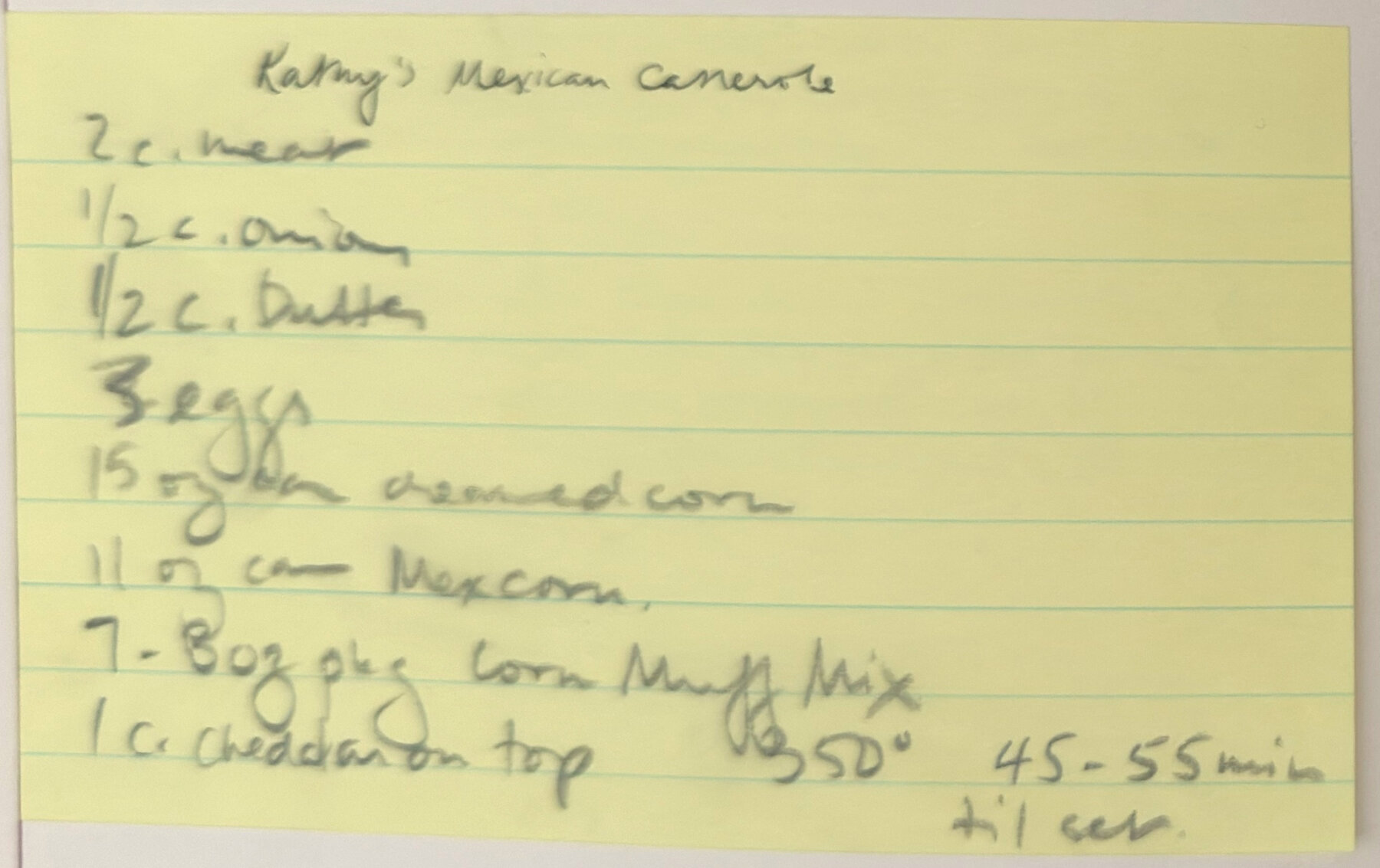 The original: Kathy's Mexican Casserole