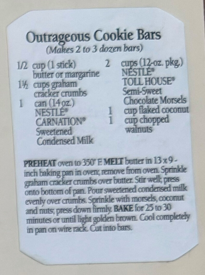 The original: Outrageous Cookie Bars