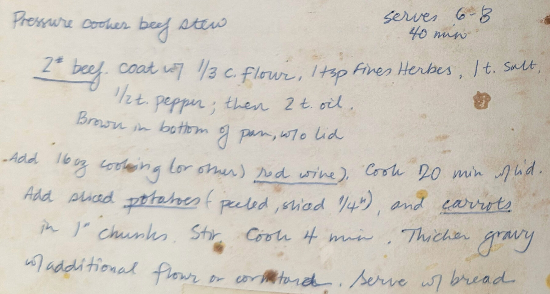 The original: Pressure Cooker Beef Stew
