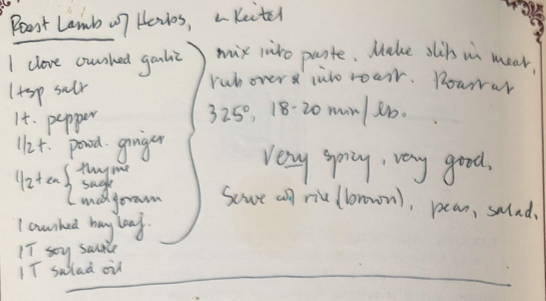 The original: Roast Lamb with Herbs