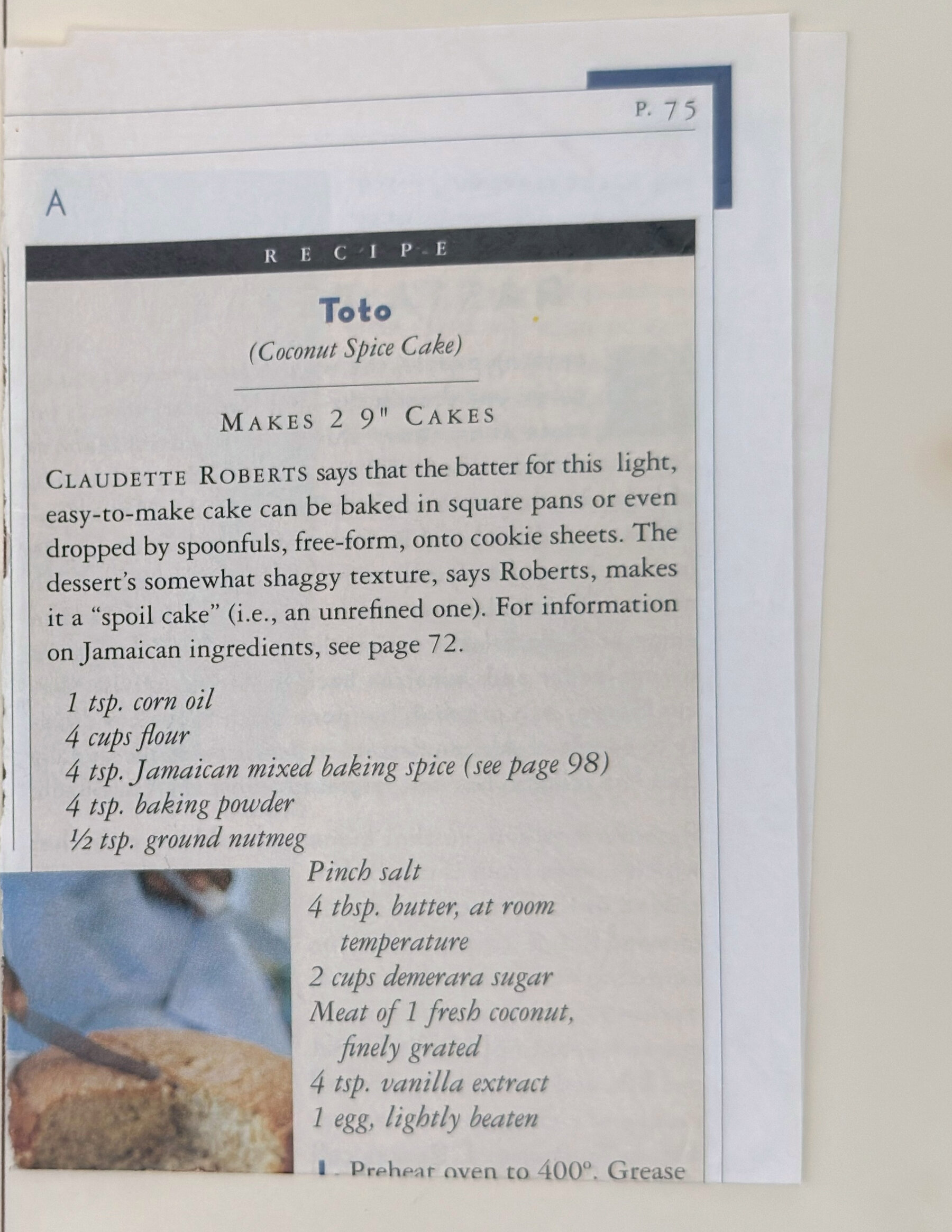 The original: Toto (Coconut Spice Cake)