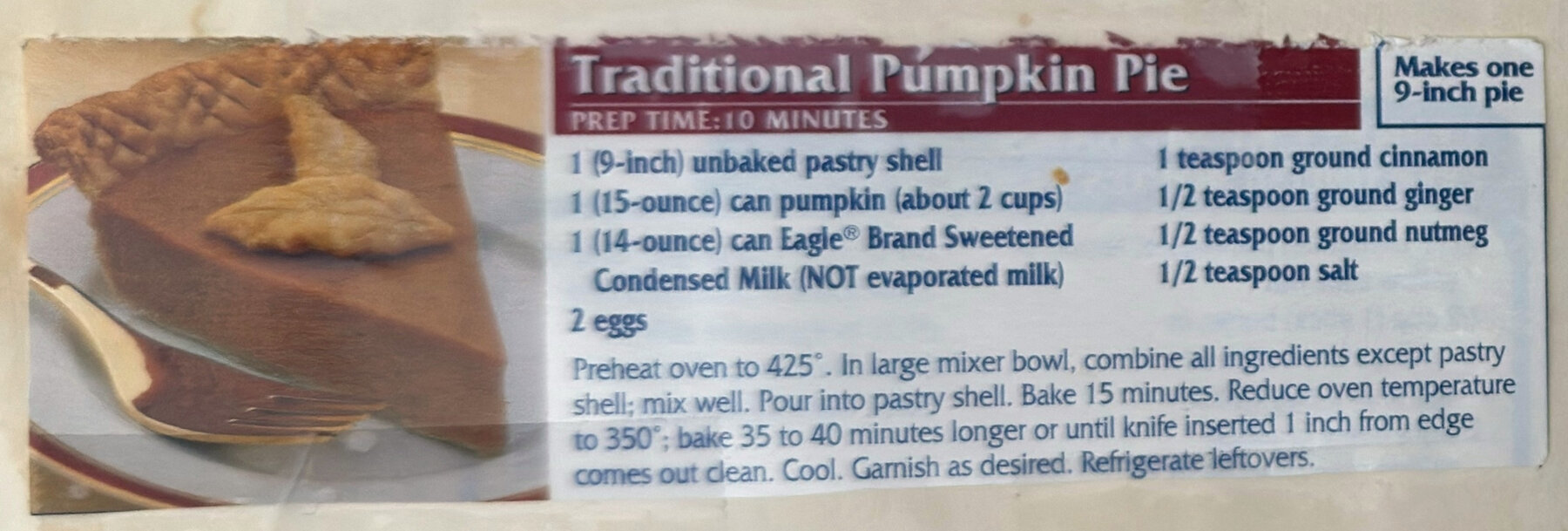 The original: Traditional Pumpkin Pie