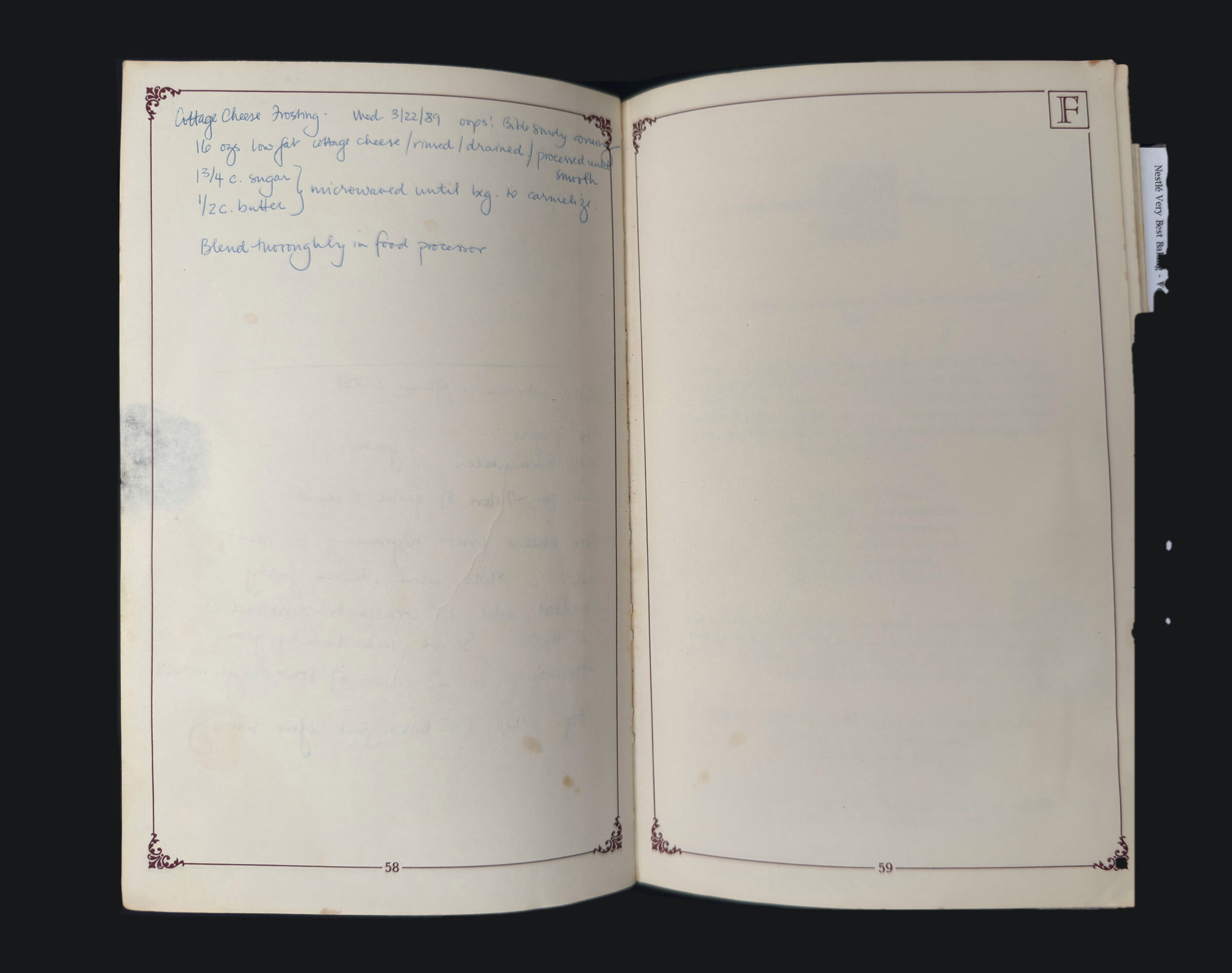 pp. 58–59: Cottage Cheese Frosting