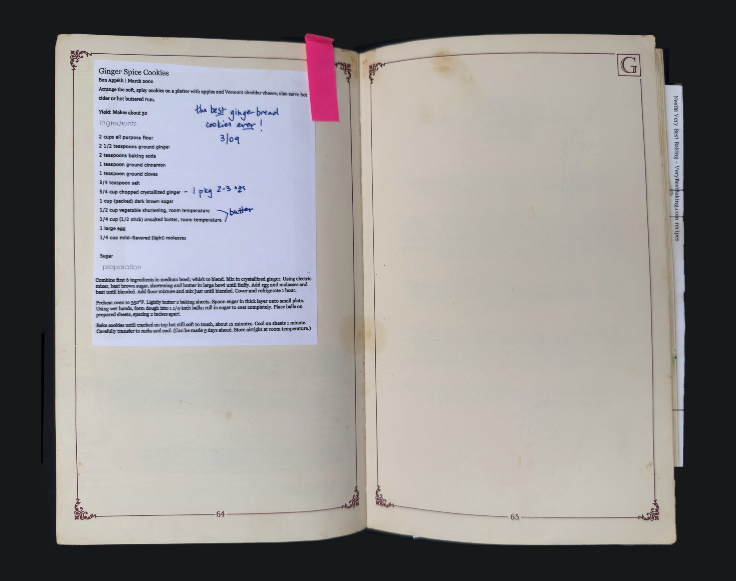 pp. 64–65: Ginger Spice Cookies